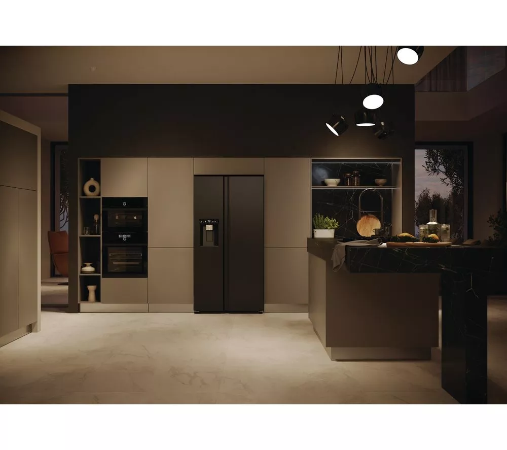 HAIER HSW59F18EIPT American-Style Smart Fridge Freezer - Slate Black