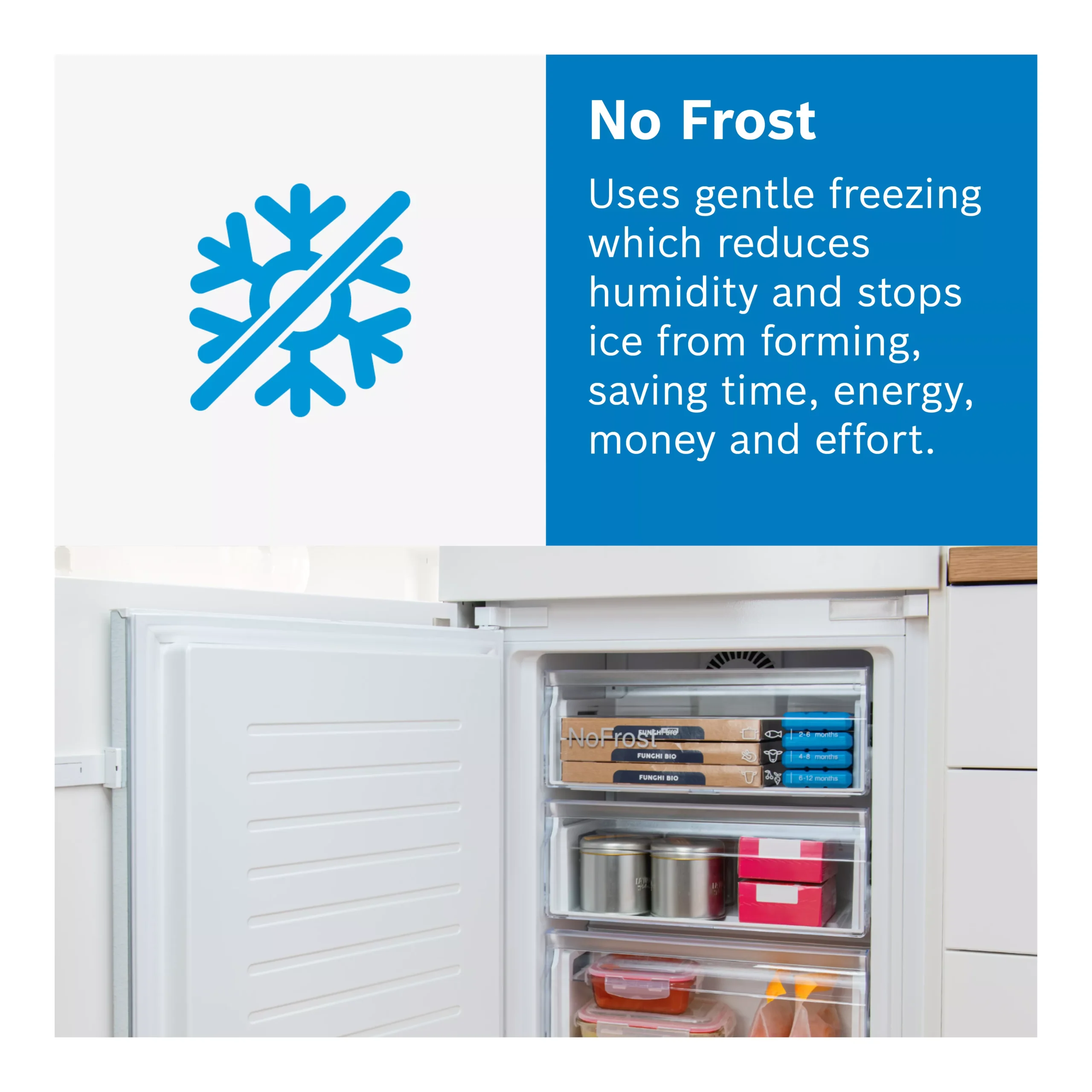 BOSCH Series 4 GUN21VFE0G Integrated Undercounter Freezer - Fixed Hinge