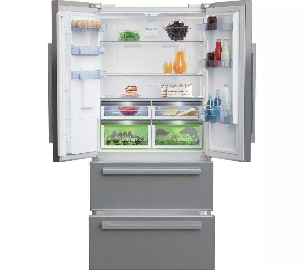 BEKO Pro HarvestFresh GNE460520DVPX Fridge Freezer - Brushed Steel