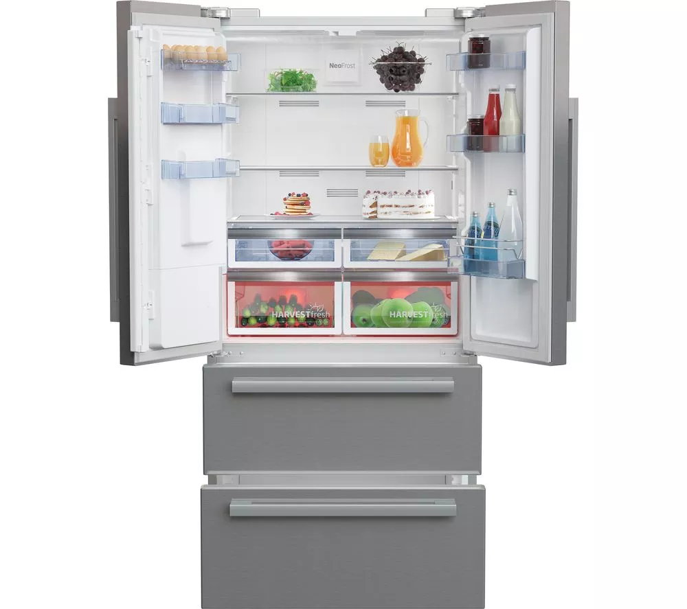 BEKO Pro HarvestFresh GNE460520DVPX Fridge Freezer - Brushed Steel