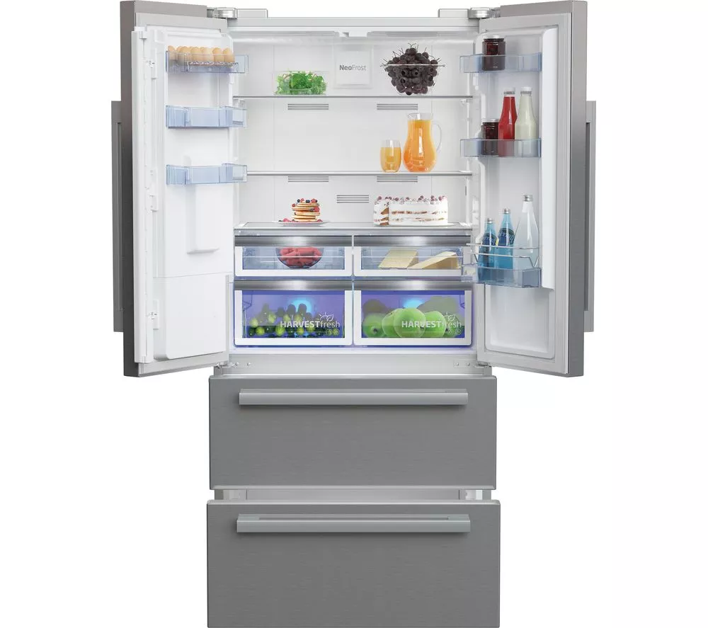 BEKO Pro HarvestFresh GNE460520DVPX Fridge Freezer - Brushed Steel