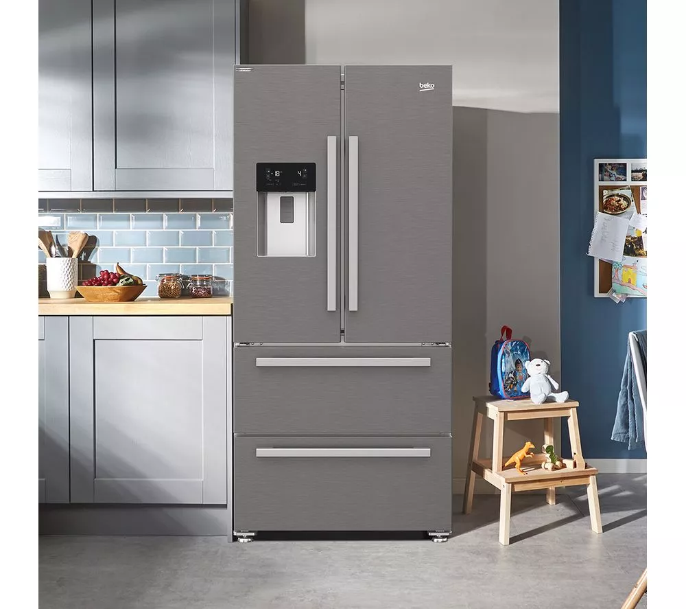 BEKO Pro HarvestFresh GNE460520DVPX Fridge Freezer - Brushed Steel