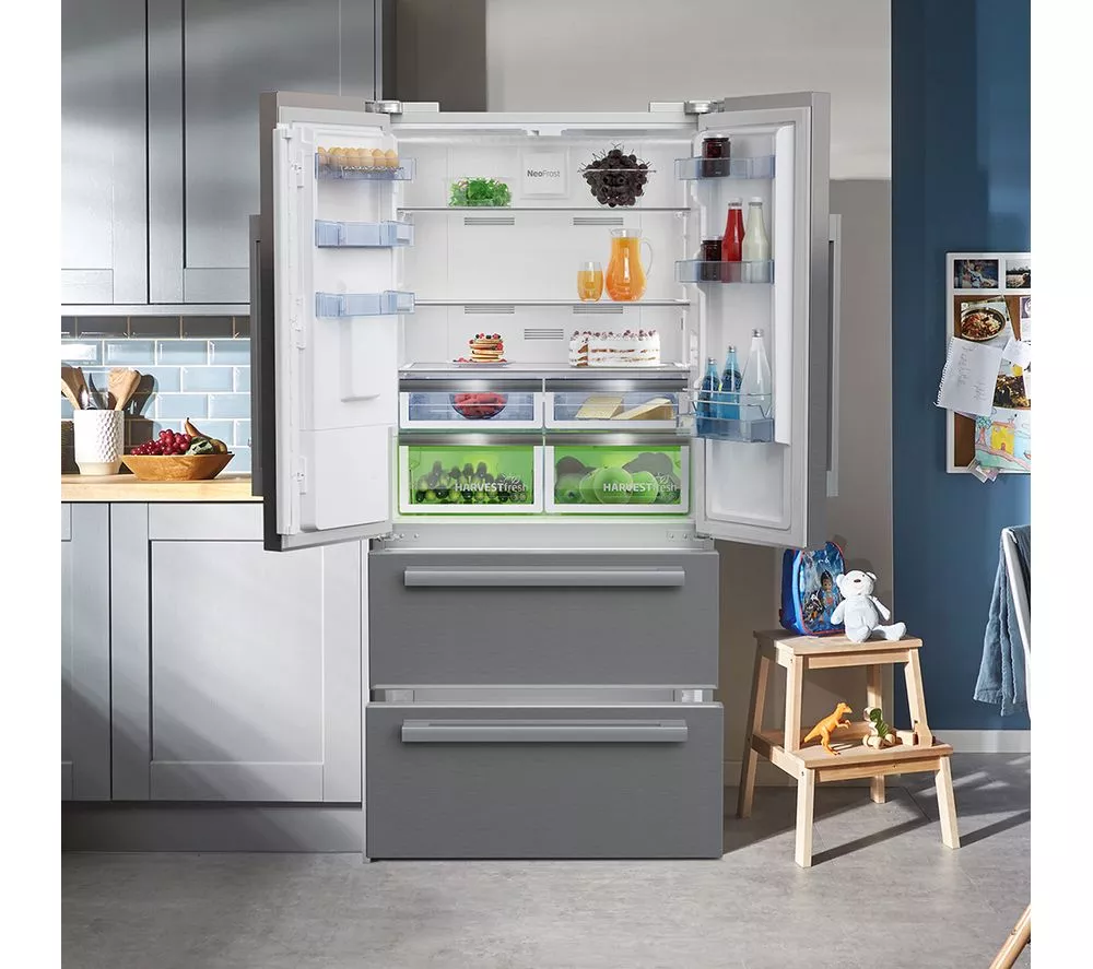 BEKO Pro HarvestFresh GNE460520DVPX Fridge Freezer - Brushed Steel