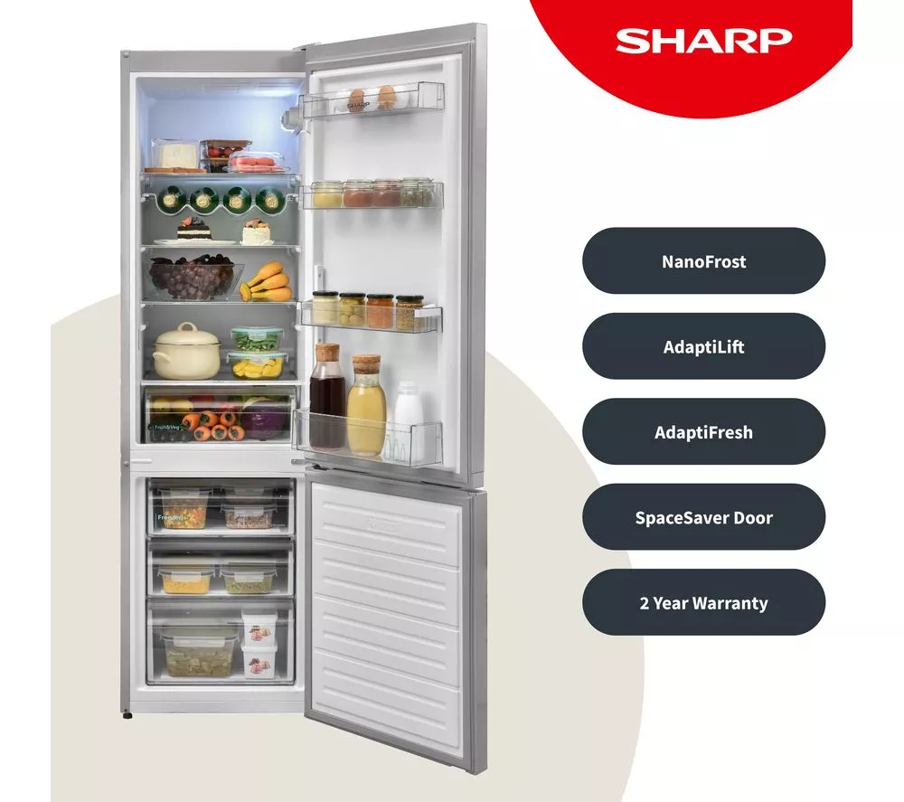 SHARP SJ-BB05DTXLE-EN 60/40 Fridge Freezer - Inox