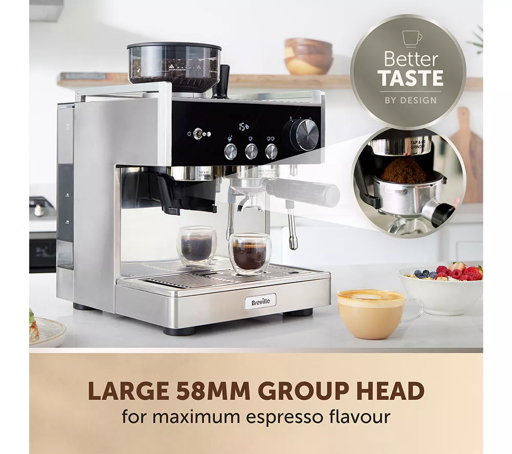 BREVILLE Barista Signature Espresso VCF160 Bean to Cup Coffee Machine - Stainless Steel