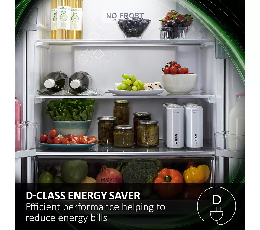 HAIER HSW59F18DIMM American-Style Smart Fridge Freezer - Platinum Inox