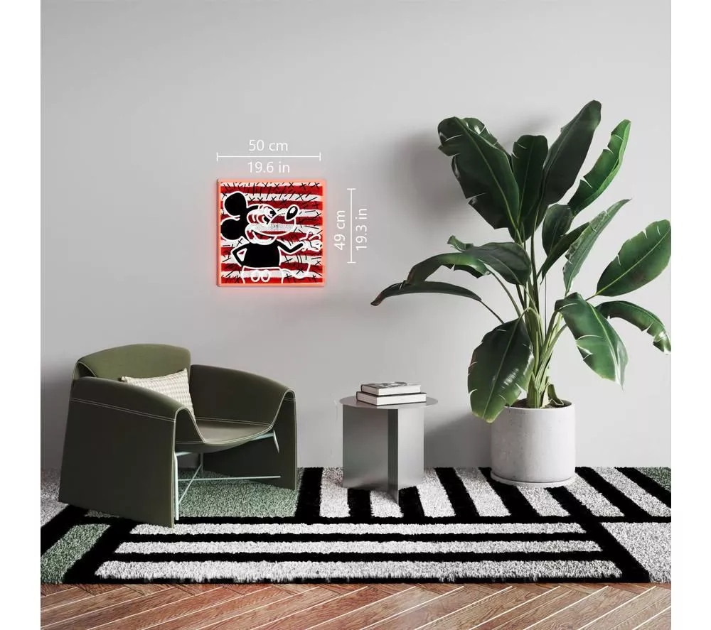 YELLOWPOP Disney x Keith Haring Mickey Mouse LED Wall Lamp - Red, White & Black