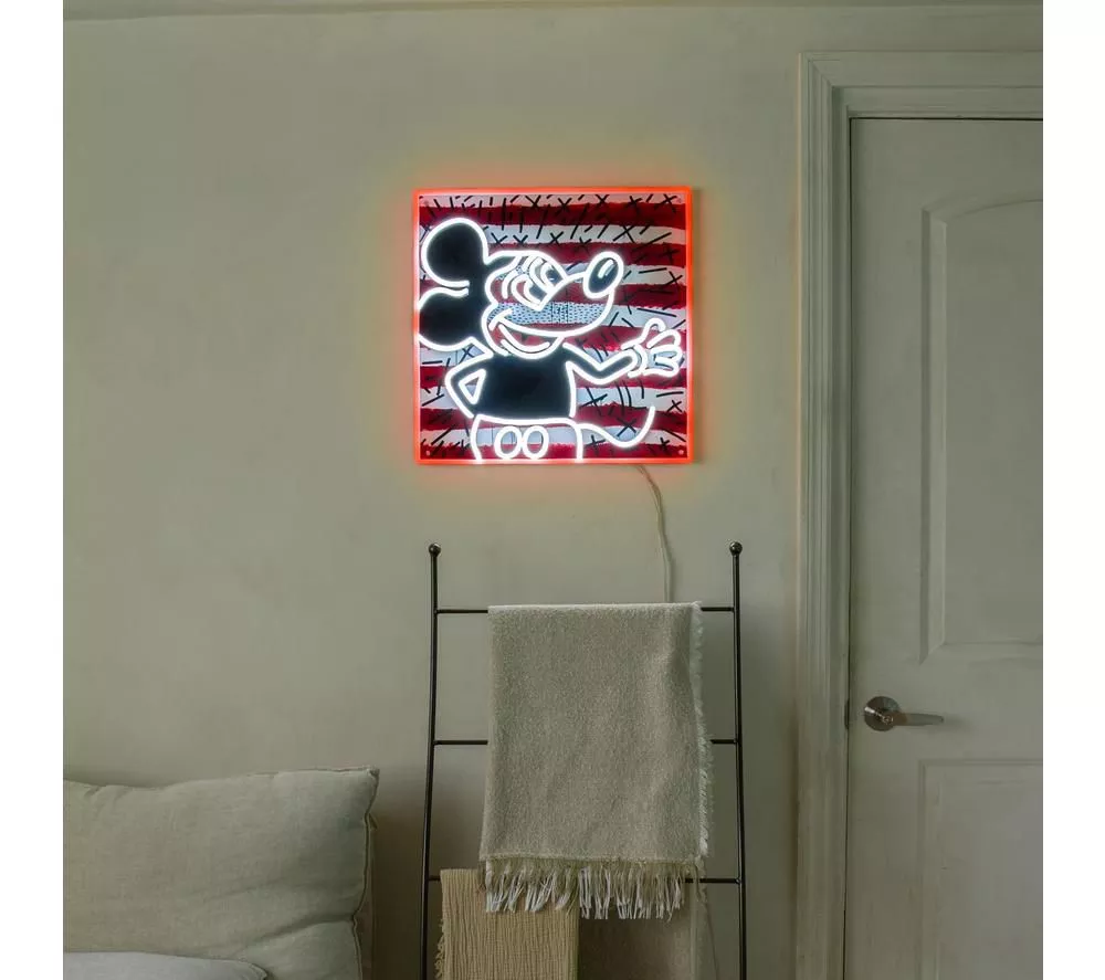 YELLOWPOP Disney x Keith Haring Mickey Mouse LED Wall Lamp - Red, White & Black