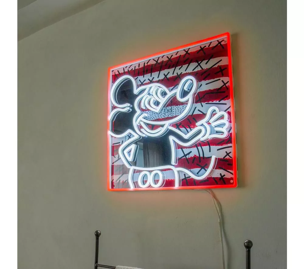 YELLOWPOP Disney x Keith Haring Mickey Mouse LED Wall Lamp - Red, White & Black