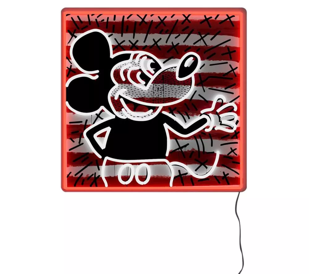 YELLOWPOP Disney x Keith Haring Mickey Mouse LED Wall Lamp - Red, White & Black