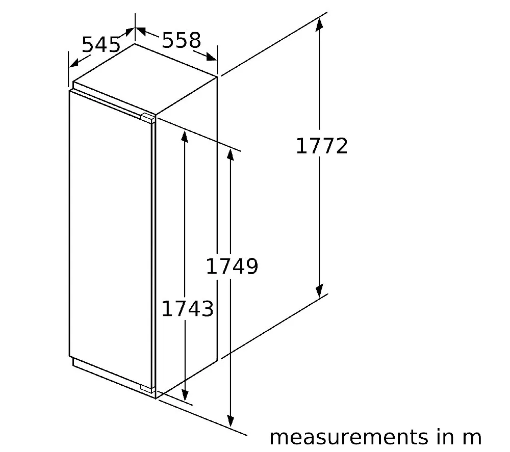 BOSCH Series 4 GIN81VEE0G Integrated Tall Freezer - Fixed Hinge
