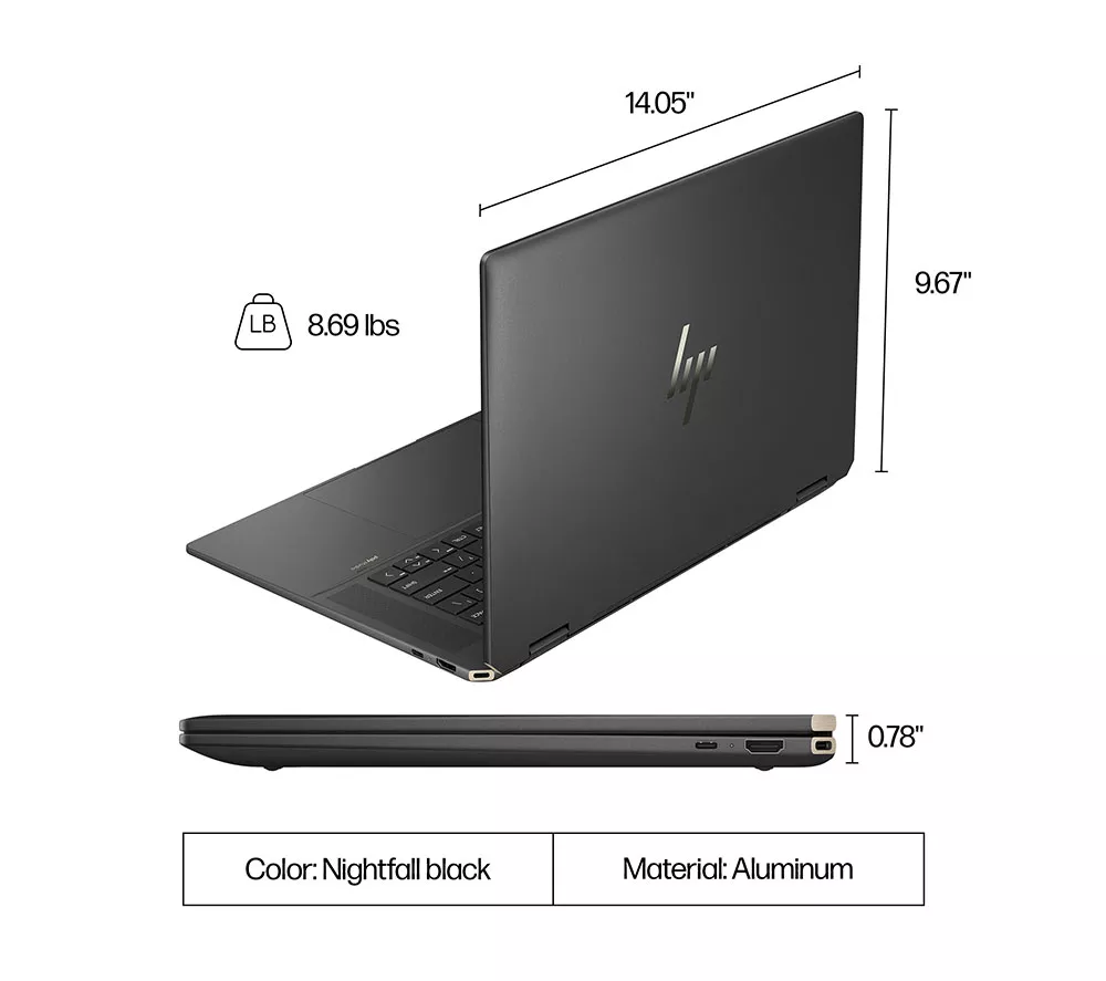 HP Spectre x360 16-aa0500na 16" 2 in 1 Laptop - Intel® Core™ Ultra 7, 1 TB SSD, Black