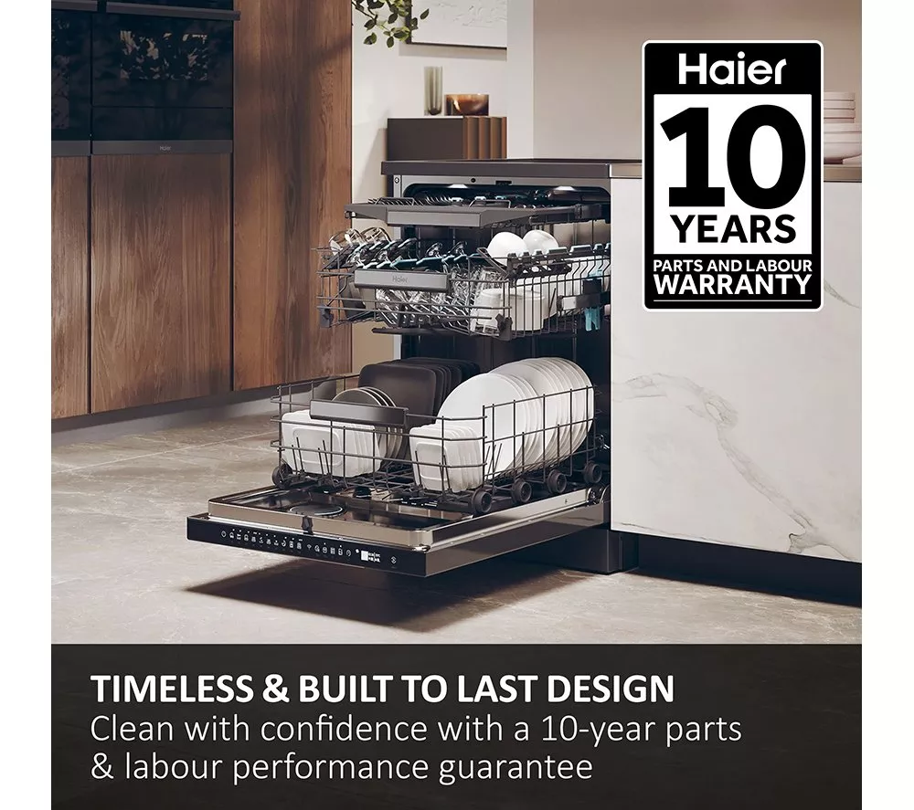 HAIER I Pro Shine 7 XF4A4M4PA Full-size WiFi-enabled Dishwasher - Graphite