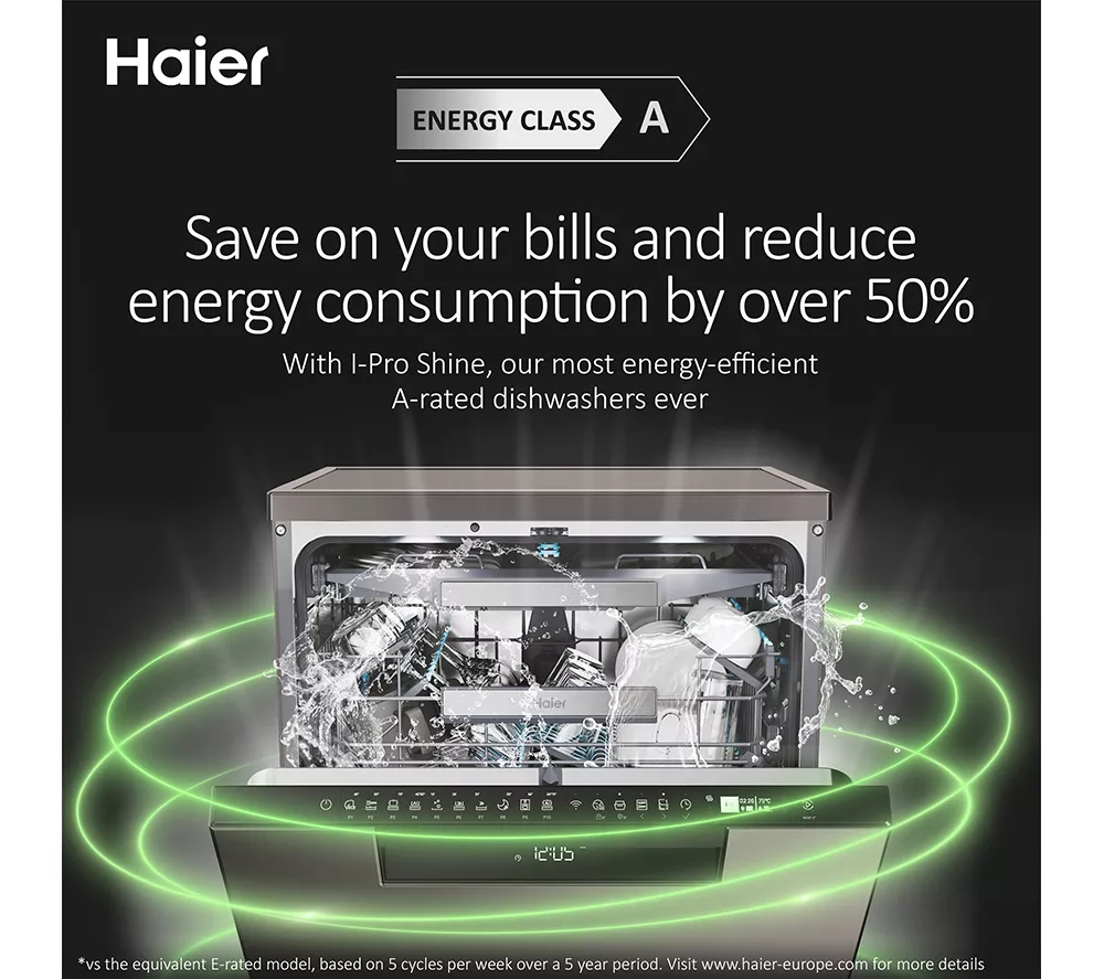 HAIER I Pro Shine 7 XF4A4M4PA Full-size WiFi-enabled Dishwasher - Graphite