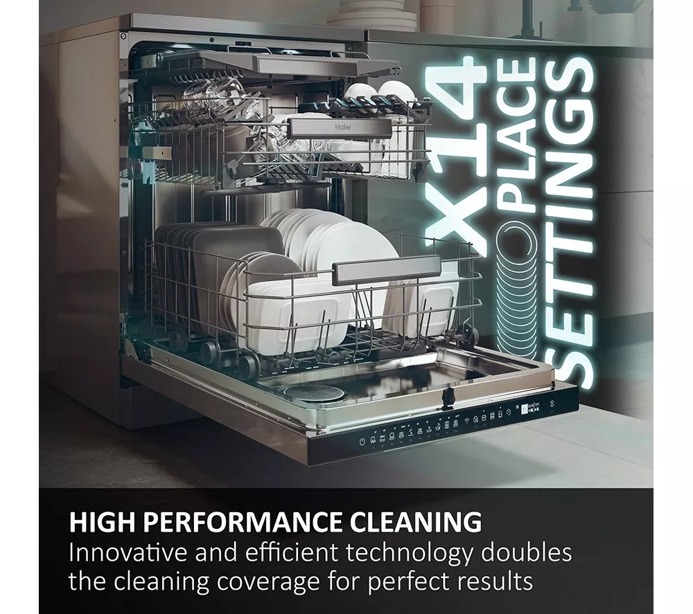 HAIER I Pro Shine 7 XF4A4M4PA Full-size WiFi-enabled Dishwasher - Graphite