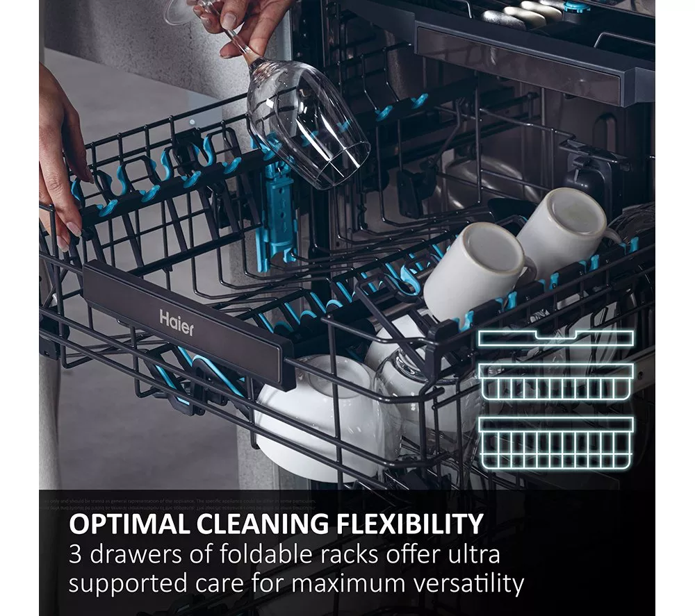HAIER I Pro Shine 7 XF4A4M4PA Full-size WiFi-enabled Dishwasher - Graphite