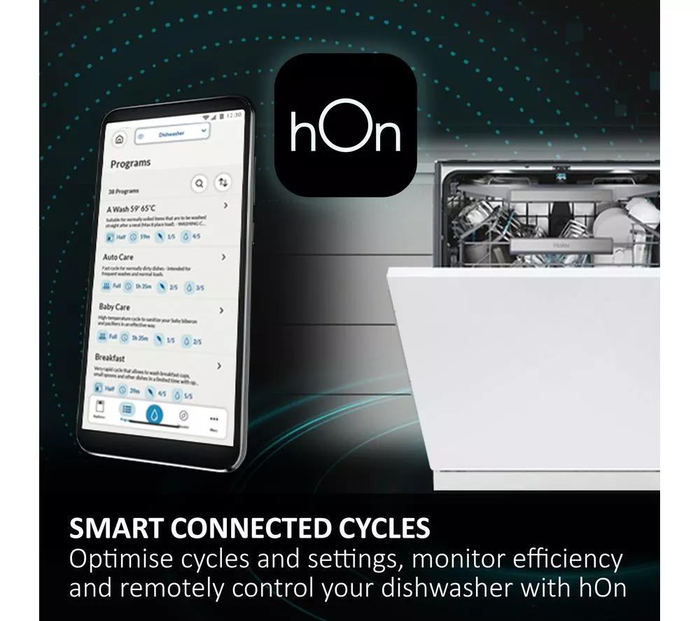 HAIER I Pro Shine 7 XF4A4M4PA Full-size WiFi-enabled Dishwasher - Graphite
