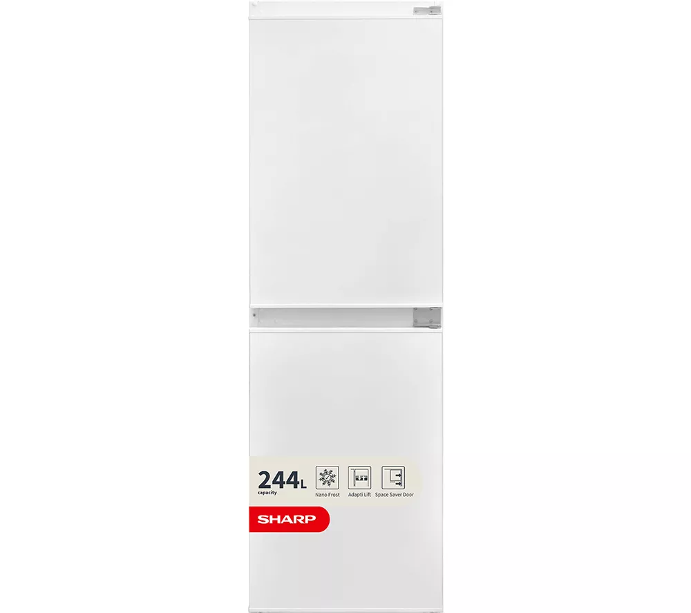 SHARP SJ-BE240M1XS-EN Integrated 50/50 Fridge Freezer - Sliding Hinge