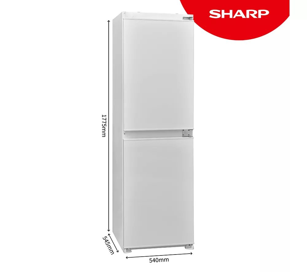 SHARP SJ-BE240M1XS-EN Integrated 50/50 Fridge Freezer - Sliding Hinge