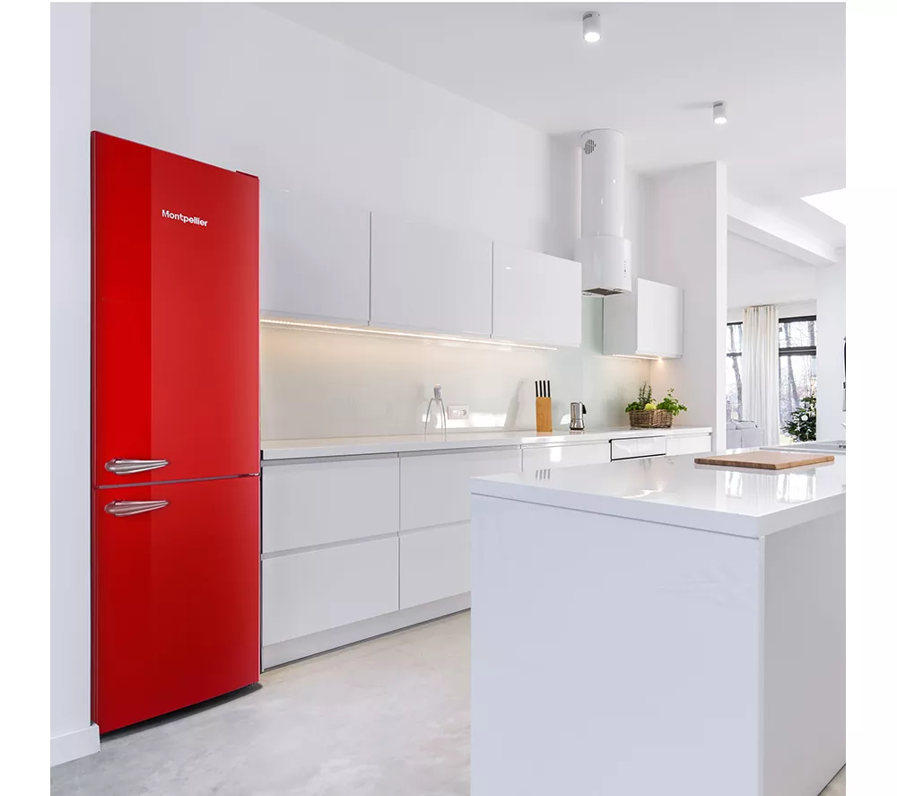 MONTPELLIER Retro MAB386ER 60/40 Fridge Freezer - Red