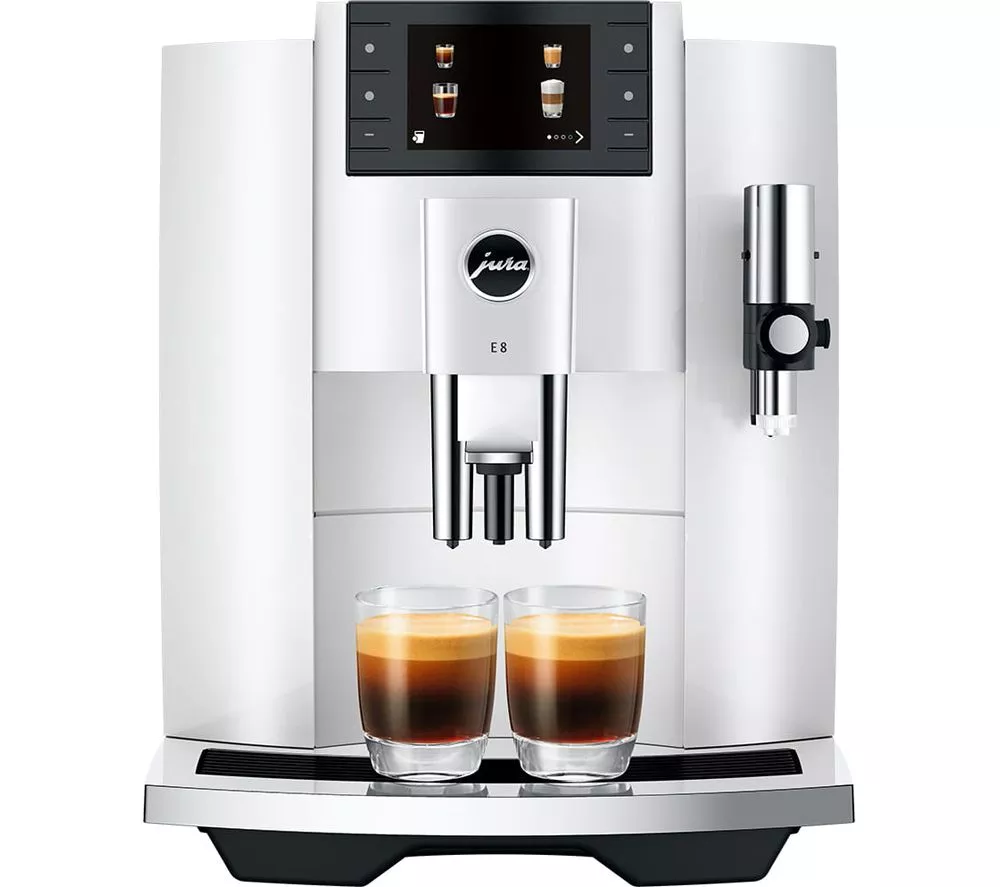 JURA E8 Smart Bean to Cup Coffee Machine - Piano White
