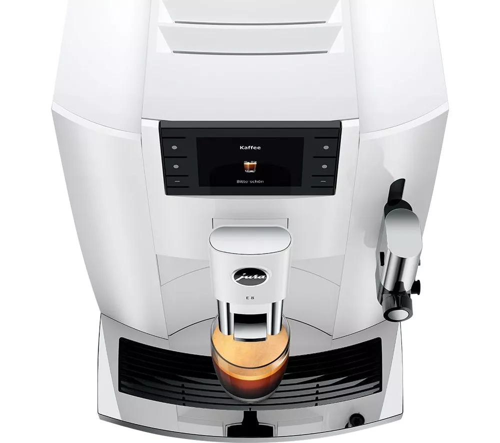JURA E8 Smart Bean to Cup Coffee Machine - Piano White
