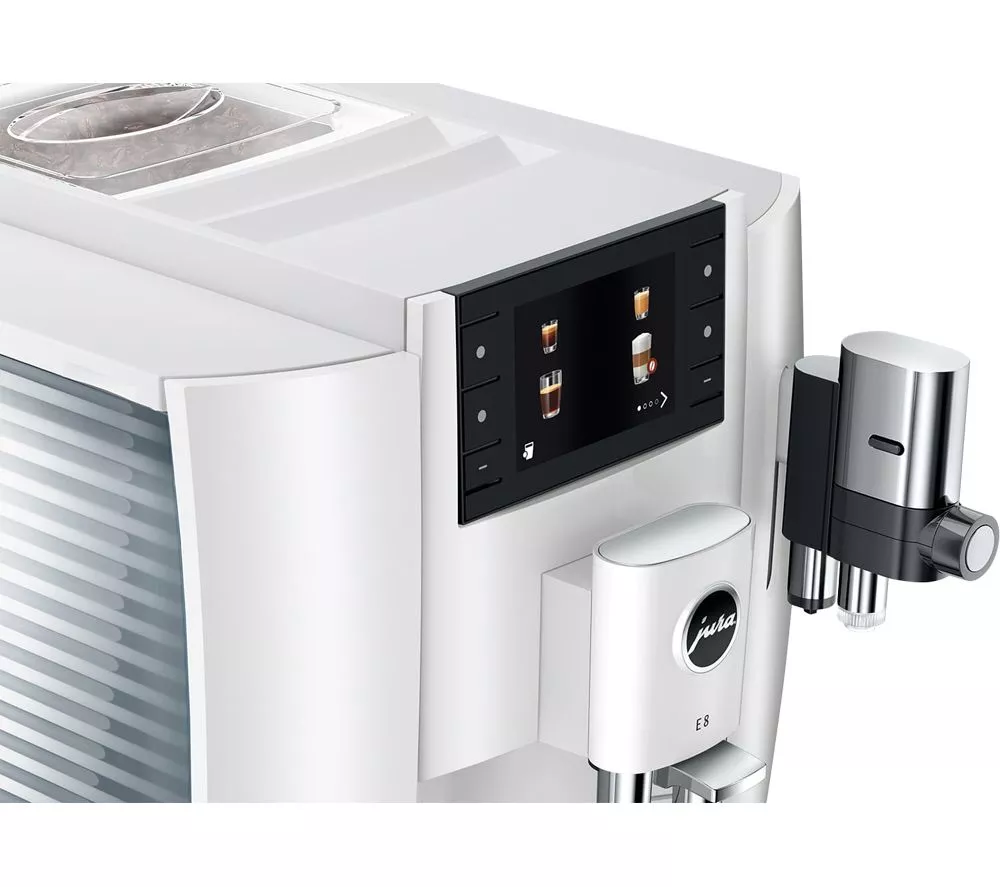 JURA E8 Smart Bean to Cup Coffee Machine - Piano White