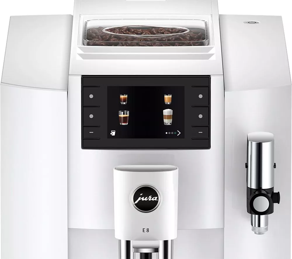 JURA E8 Smart Bean to Cup Coffee Machine - Piano White