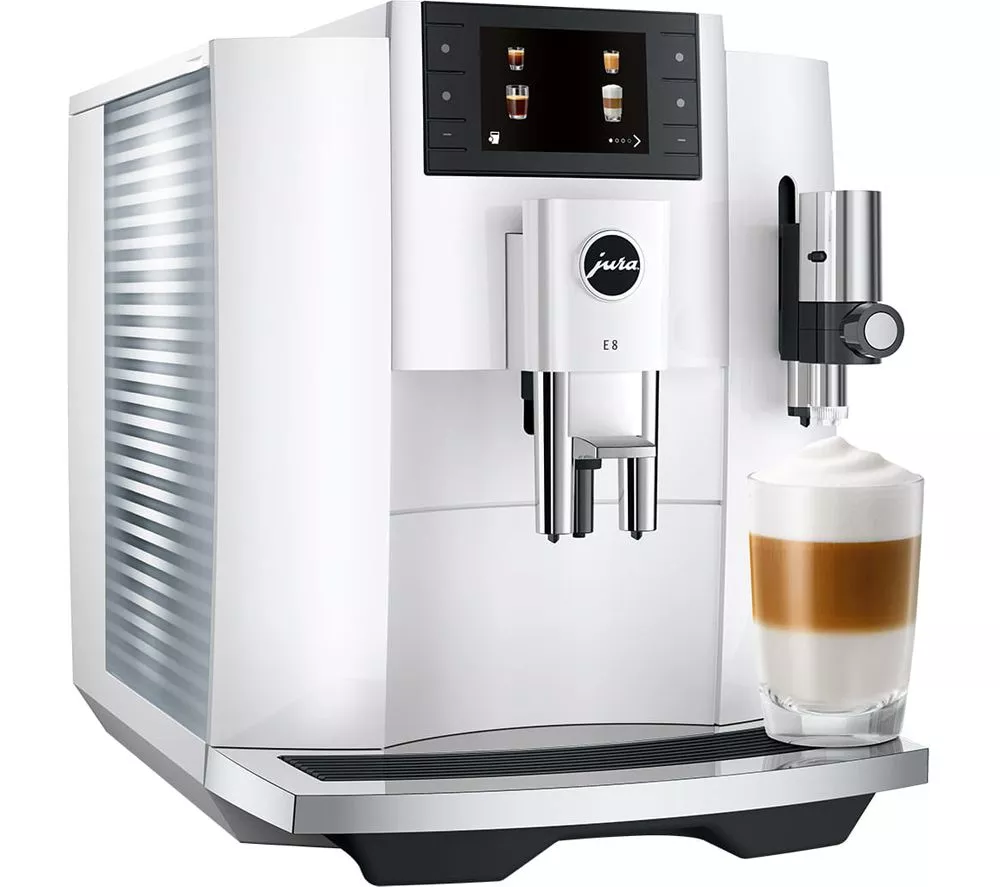 JURA E8 Smart Bean to Cup Coffee Machine - Piano White