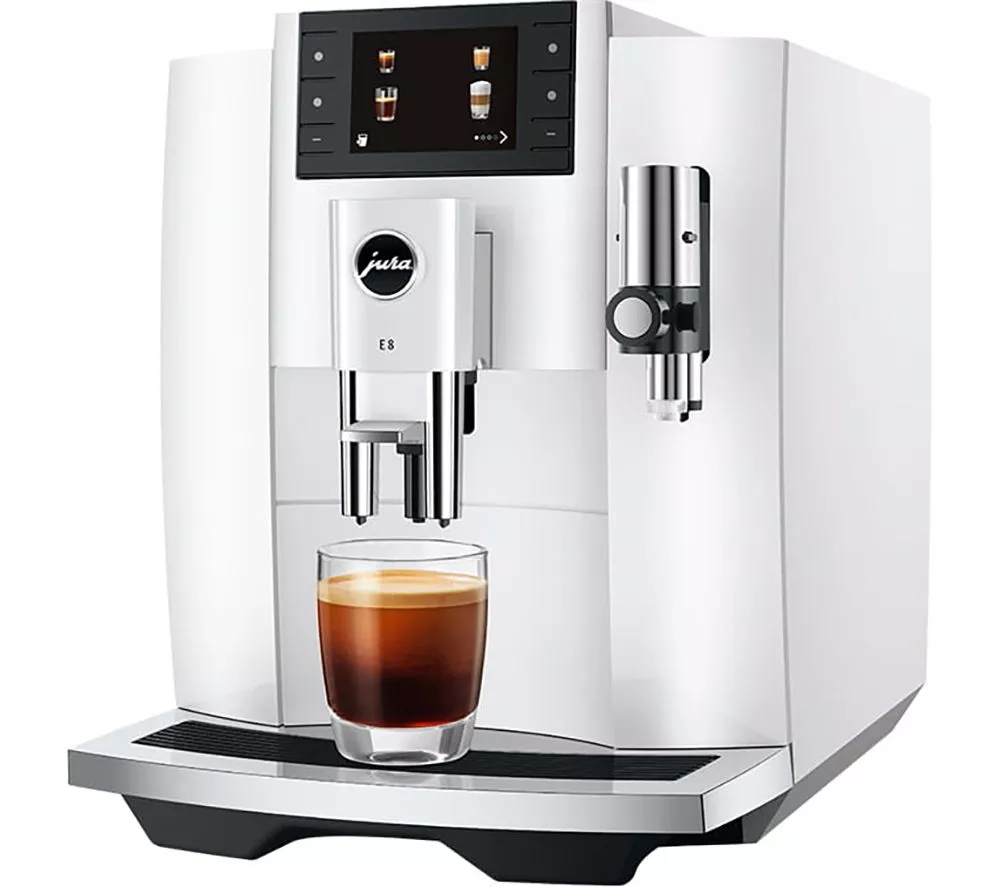 JURA E8 Smart Bean to Cup Coffee Machine - Piano White