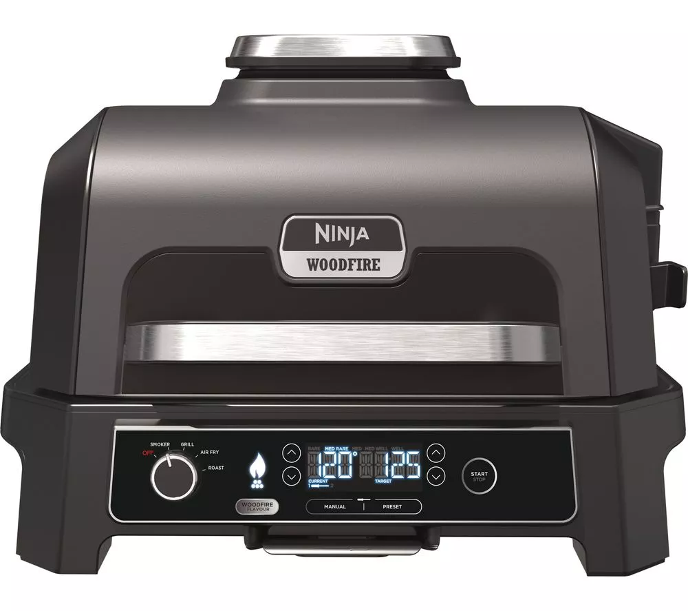 NINJA Woodfire Pro XL OG850UK Outdoor Electric BBQ Grill & Smoker – Black & Grey