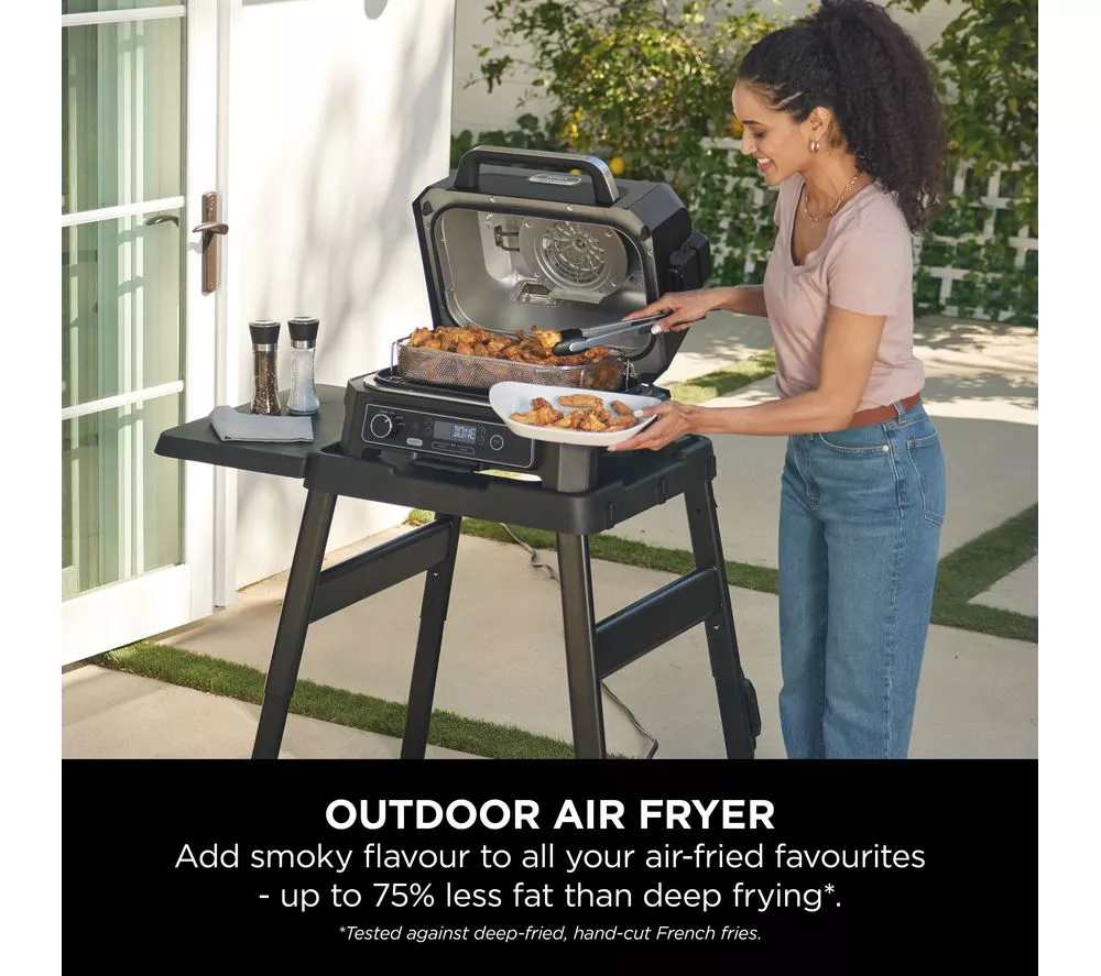 NINJA Woodfire Pro XL OG850UK Outdoor Electric BBQ Grill & Smoker – Black & Grey