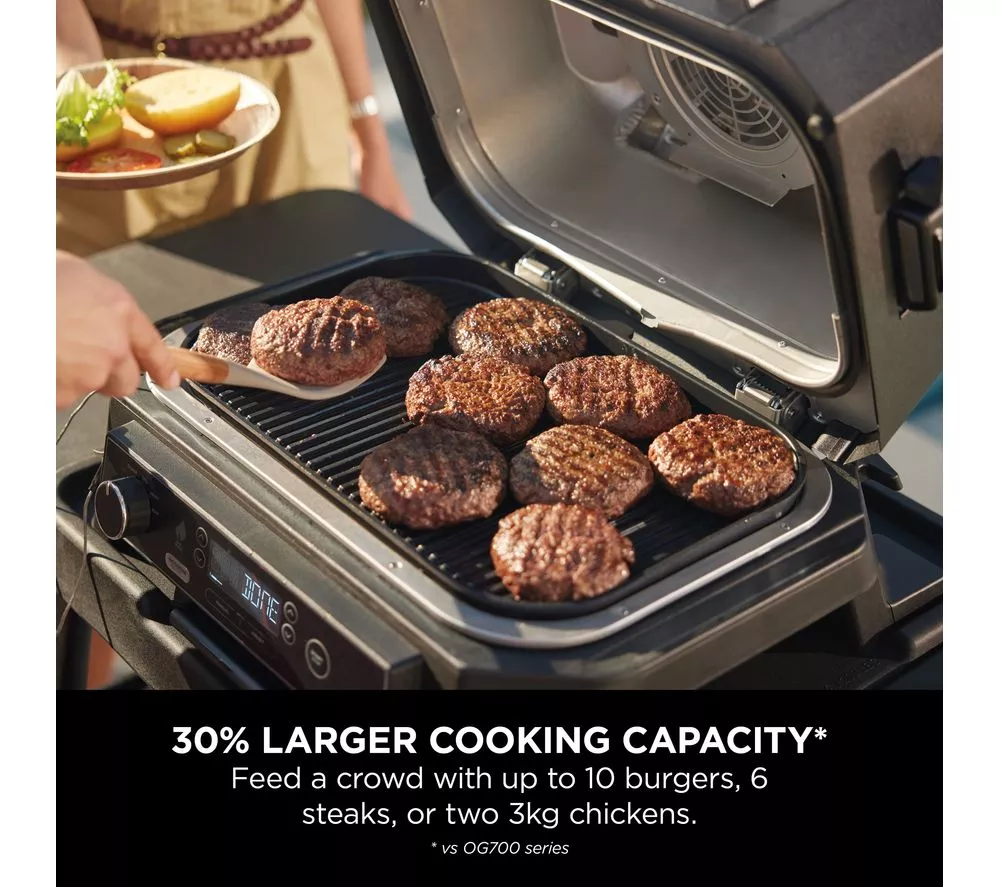 NINJA Woodfire Pro XL OG850UK Outdoor Electric BBQ Grill & Smoker – Black & Grey