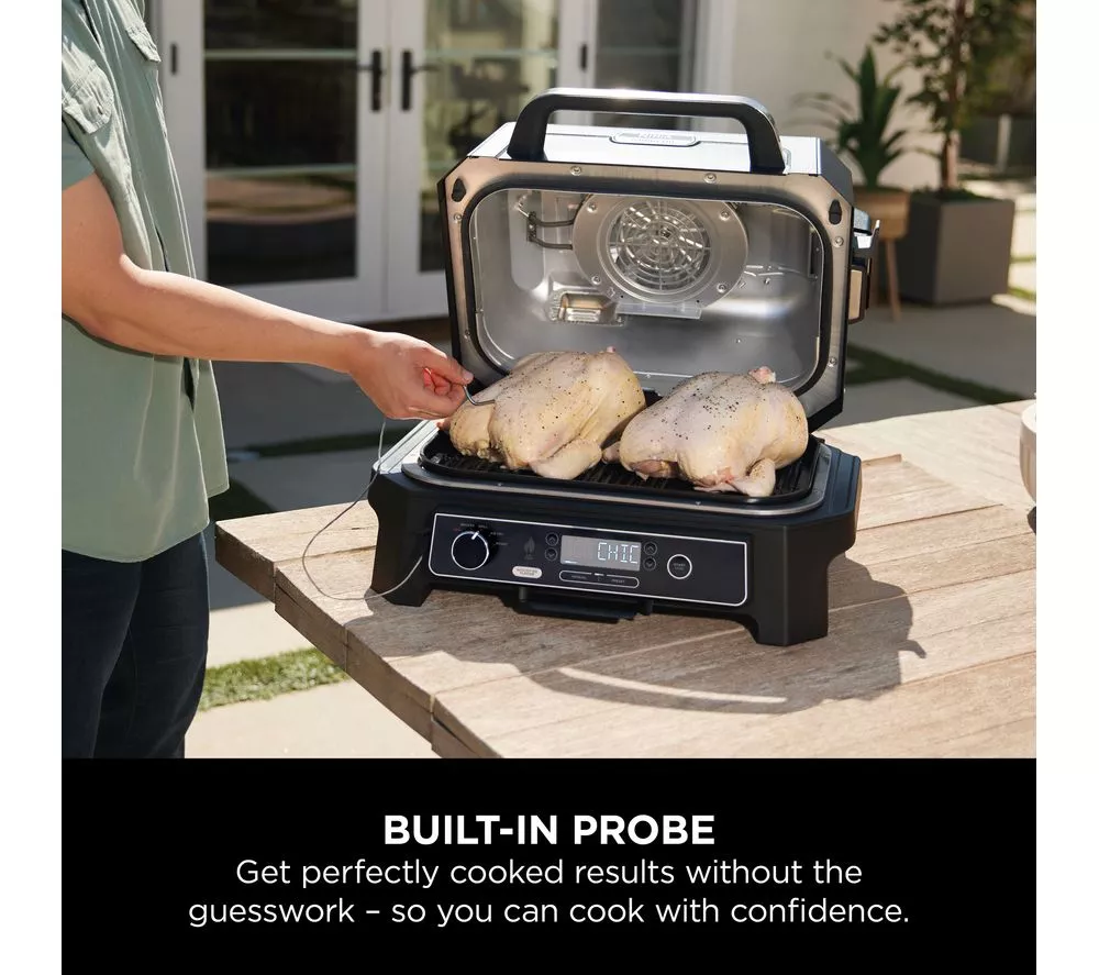 NINJA Woodfire Pro XL OG850UK Outdoor Electric BBQ Grill & Smoker – Black & Grey