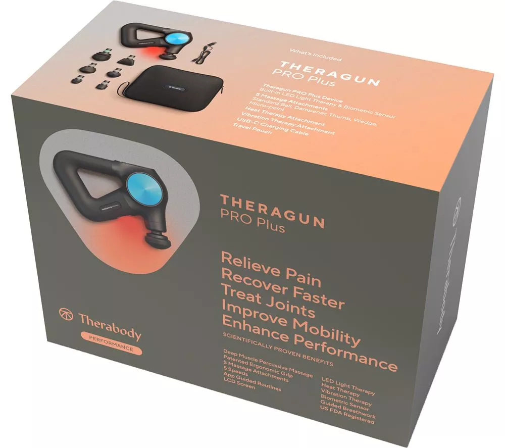 THERABODY Theragun Pro Plus Handheld Smart Percussive Therapy Device - Black