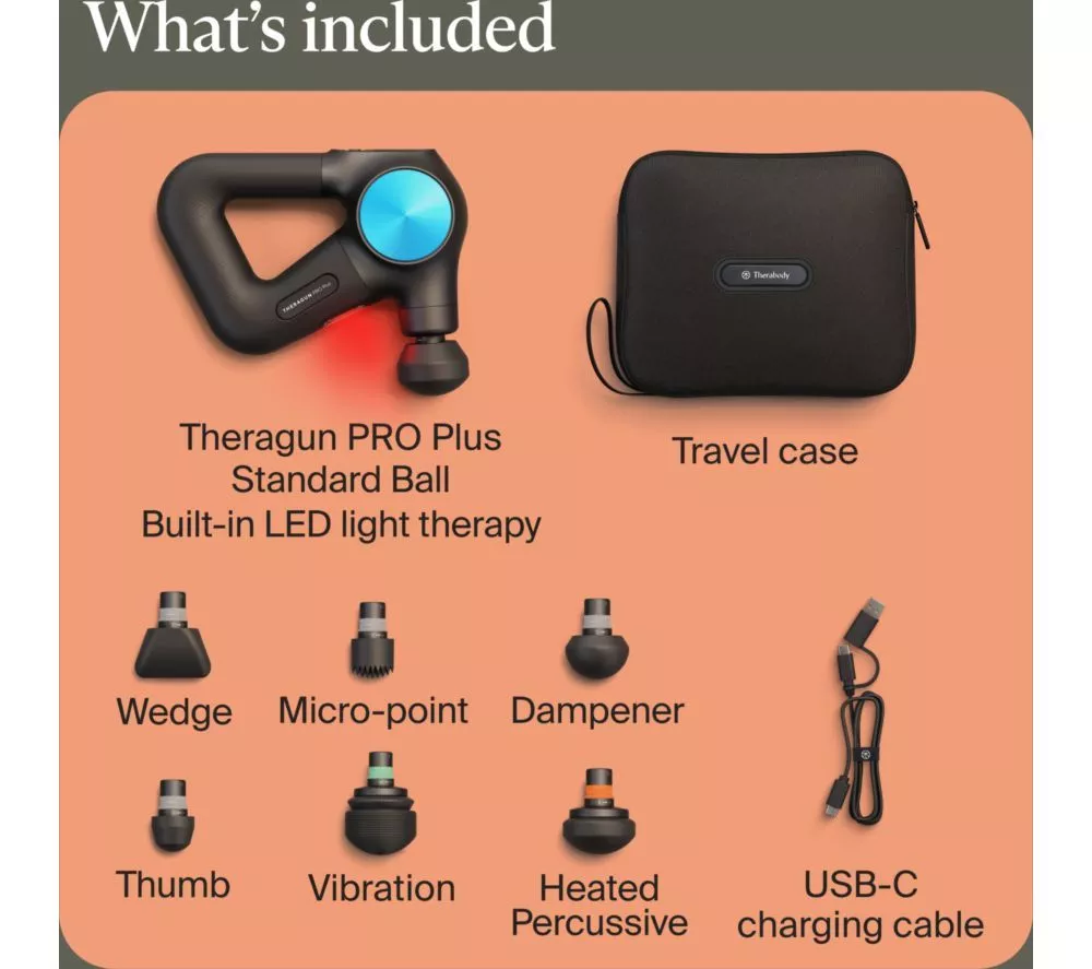THERABODY Theragun Pro Plus Handheld Smart Percussive Therapy Device - Black