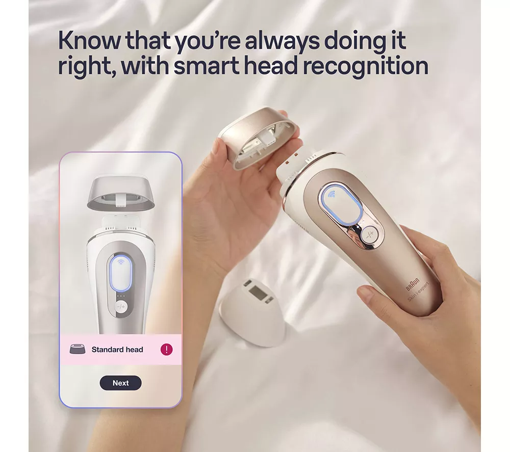 BRAUN Skin i·expert IPL7147 IPL Hair Removal System - Rose Gold & White