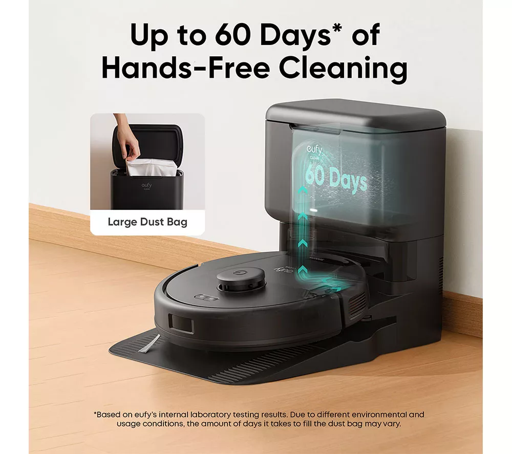 EUFY L60 Hybrid Robot Vacuum Cleaner & Mop with Self-Empty Station - Black