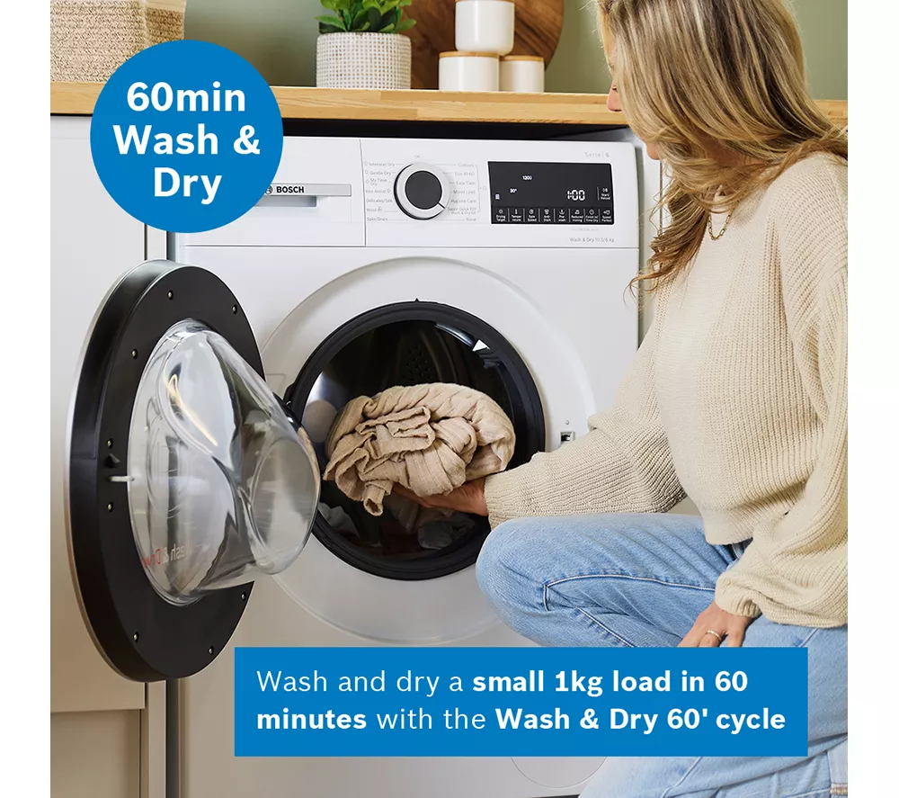 BOSCH Series 6 WNG25401GB AntiStain 10.5 kg Washer Dryer - White