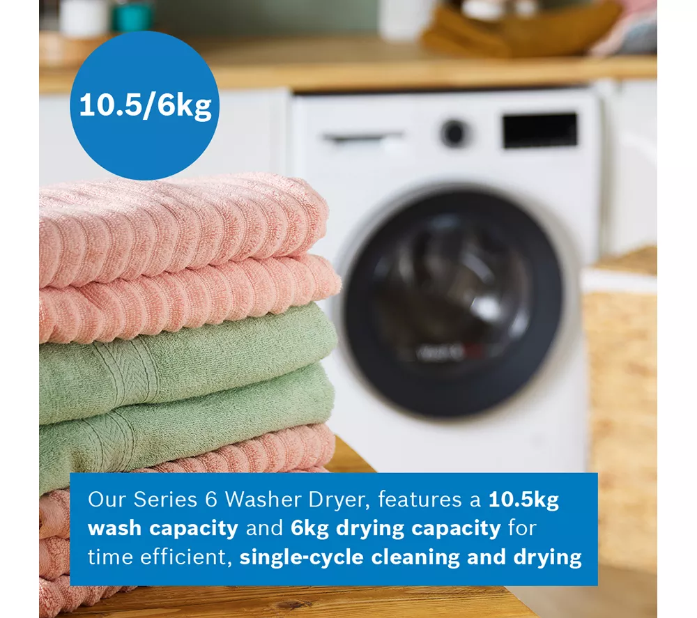 BOSCH Series 6 WNG25401GB AntiStain 10.5 kg Washer Dryer - White
