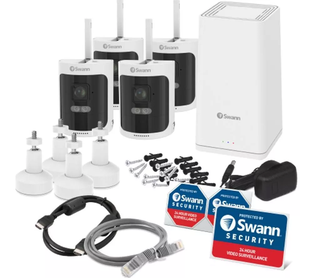 SWANN AllSecure650 8-channel Quad HD NVR Security System - 1 TB SD card, 4 Cameras