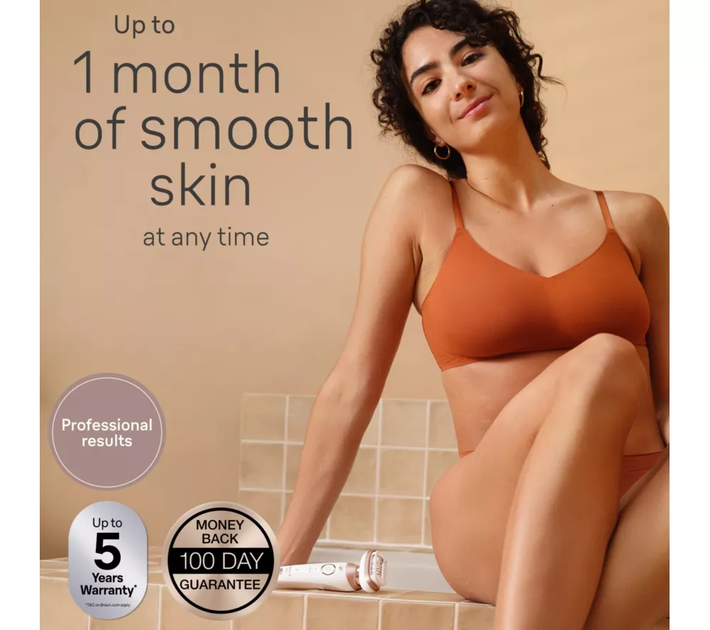 BRAUN Silk-épil 9 Flex 9 3D SE9-060 Wet & Dry Epilator - Rose Titan