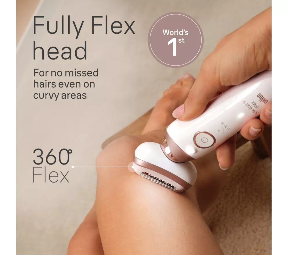 BRAUN Silk-épil 9 Flex 9 3D SE9-060 Wet & Dry Epilator - Rose Titan