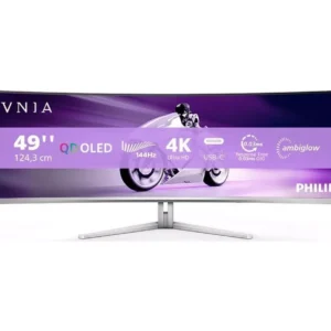 PHILIPS Evnia 8000 49M2C8900L Dual Quad HD 49" Curved Quantum Dot Gaming Monitor - White