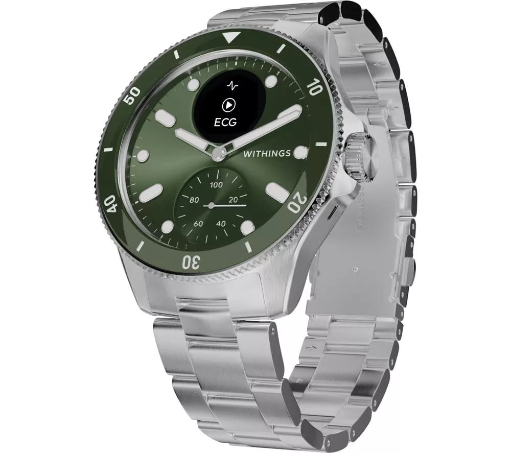 WITHINGS ScanWatch Nova Hybrid Smart Watch - Green, 42 mm