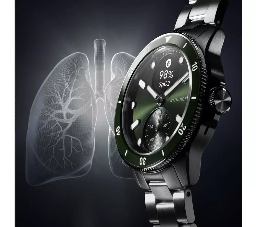 WITHINGS ScanWatch Nova Hybrid Smart Watch - Green, 42 mm
