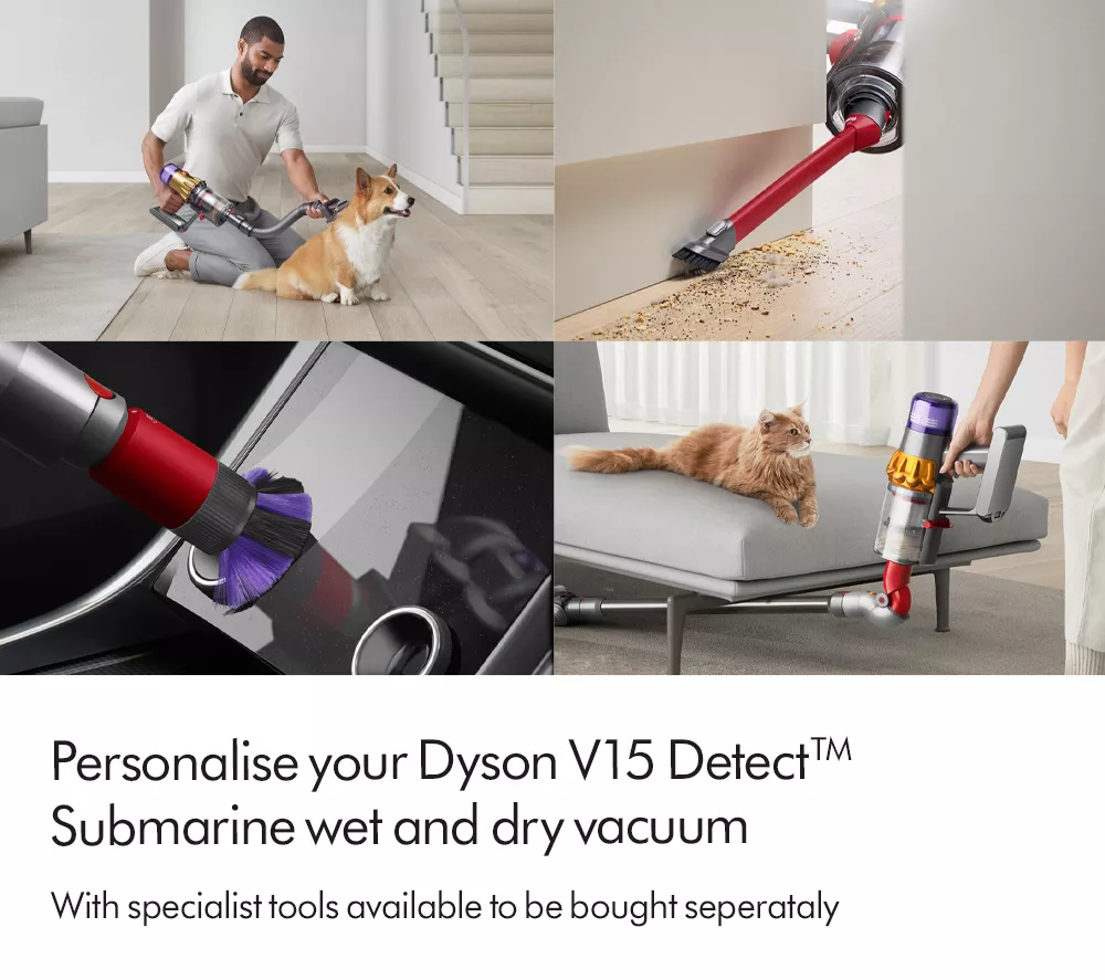 DYSON V15s Detect Submarine Cordless Vacuum Cleaner - Nickel & Yellow