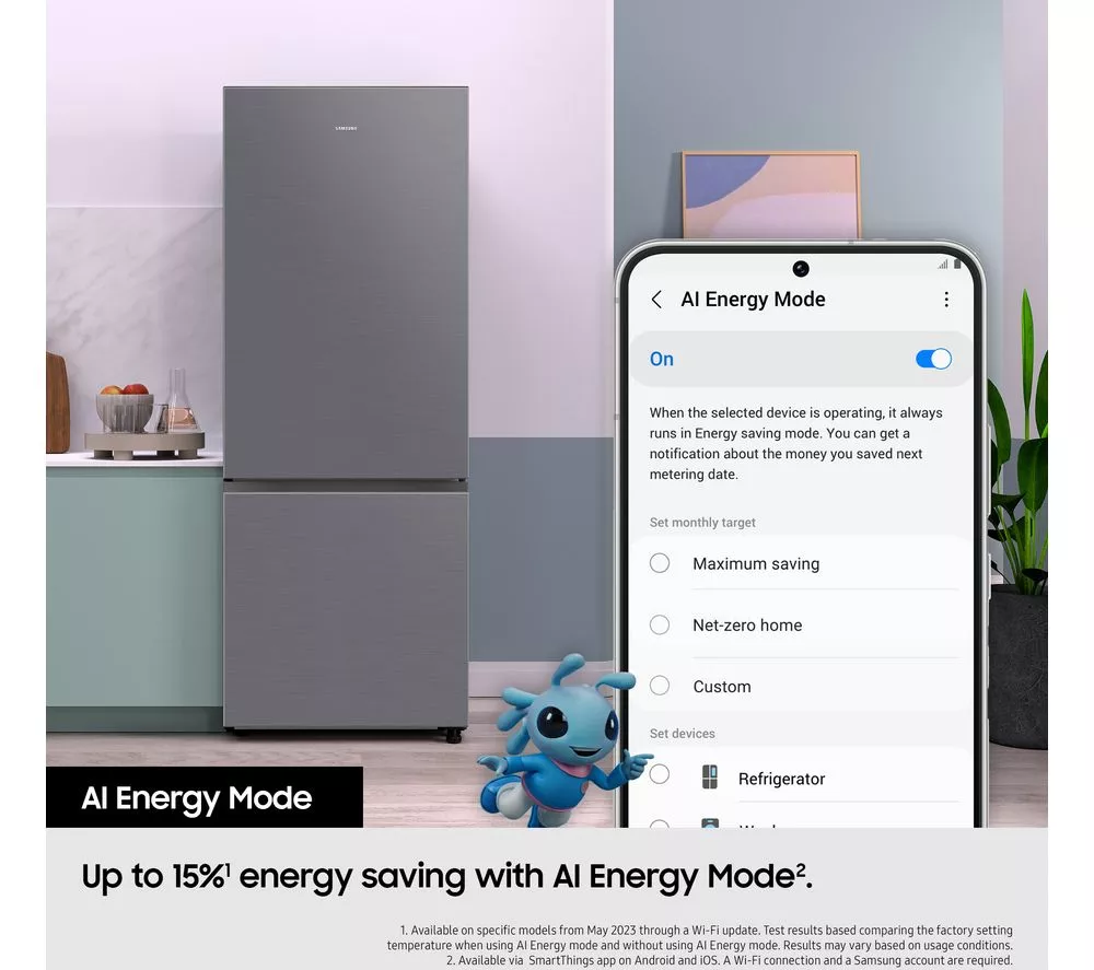 SAMSUNG Series 8 SpaceMax RB53DG703ES9EU 70/30 Smart Fridge Freezer - Silver