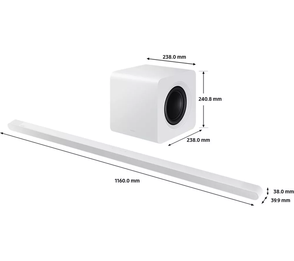 SAMSUNG HW-S801D/XU 3.1.2 Wireless Sound Bar with Dolby Atmos, DTS Virtual:X & Amazon Alexa - White