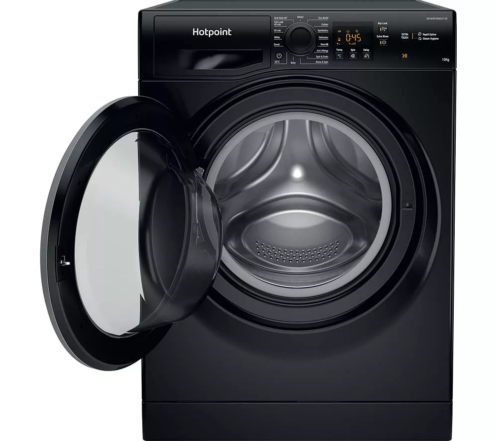 HOTPOINT Anti-Stain NSWM 1046 BS UK 10 kg 1400 Spin Washing Machine - Black